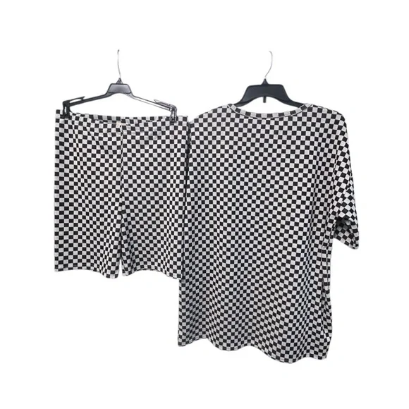 French Connection Monochrome Checkered Tee - Picture 2 of 4